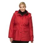 Plus Size Croft & Barrow&reg; Hooded Anorak Rain Jacket, Women's, Size: 2xl, Med Red