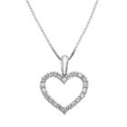 1/4 Carat T.w. Igl Certified Diamond 14k Gold Heart Pendant Necklace, Women's, Size: 18, White