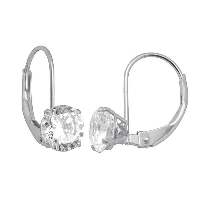 Renaissance Collection 10k White Gold 3-ct. T.w. Cubic Zirconia Drop Earrings - Made With Swarovski Zirconia, Women's