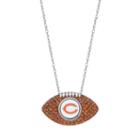 Sterling Silver Crystal Chicago Bears Football Pendant, Women's, Brown