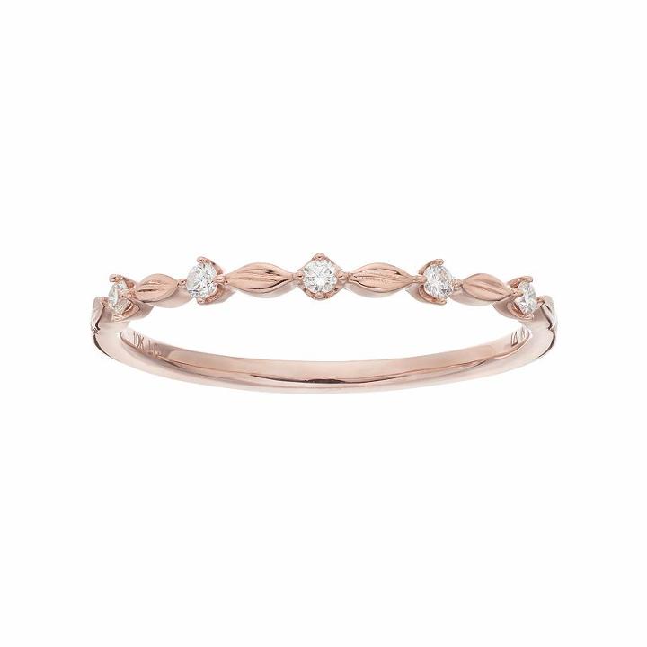 Lc Lauren Conrad 10k Rose Gold Diamond Accent Marquise Ring, Women's, Size: 6, White