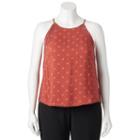 Juniors' Plus Size Mudd&reg; Pom-pom Halter Tank, Girl's, Size: 1xl, Red