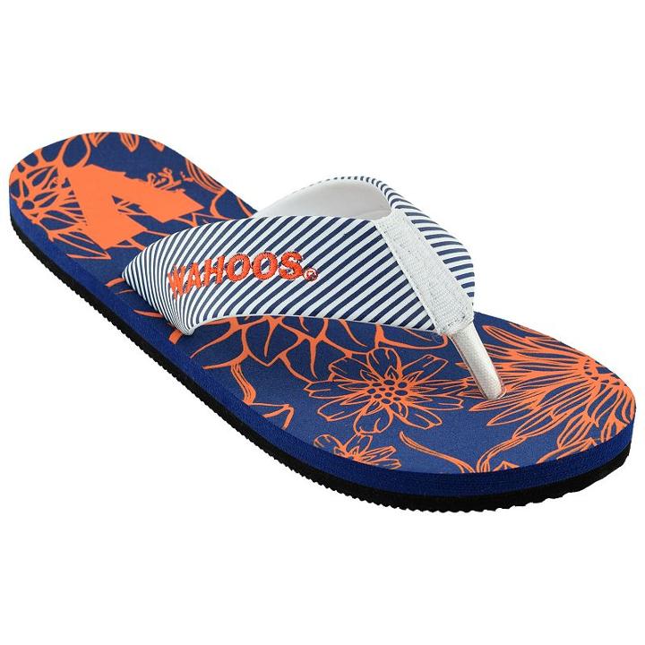 Women's Virginia Cavaliers Floral Flip-flops, Size: Xl, Blue (navy)