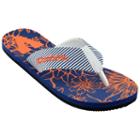 Women's Virginia Cavaliers Floral Flip-flops, Size: Xl, Blue (navy)