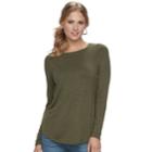 Women's Apt. 9&reg; Essential Crewneck Tee, Size: Xs, Med Green