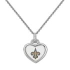 New Orleans Saints Heart Pendant Necklace, Women's, Size: 18, Multicolor