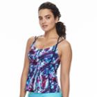 Women's Adidas Electric Printed D-cup Tankini Top, Size: Small, Light Red