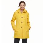 Women's Tower By London Fog Hooded Double-collar Jacket, Size: Medium, Gold