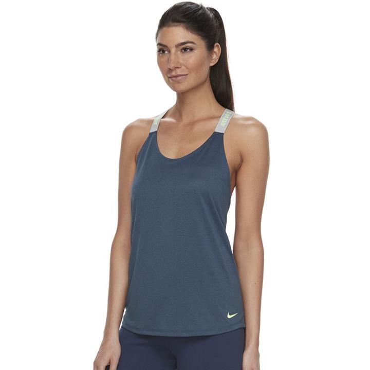 Women's Nike Elastic Straps Graphic Tank Top, Size: Medium, Blue Other