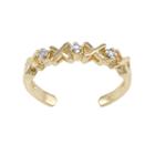 Diamond Accent 10k Gold Xo Toe Ring, Women's, White