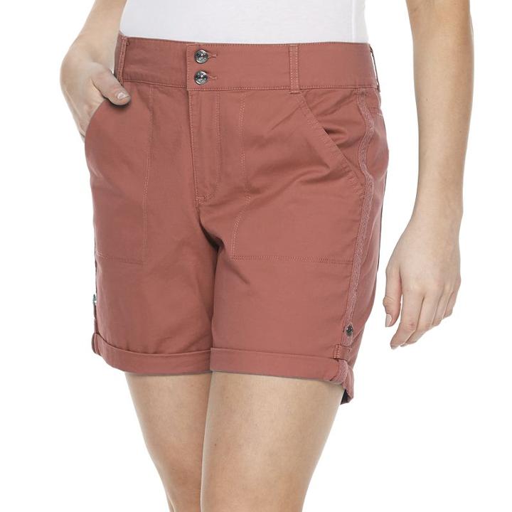 Women's Gloria Vanderbilt Maren Twill Shorts, Size: 12, Med Orange