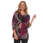 Women's Dana Buchman Print Metal-accent Tunic, Size: Xxl, Pink