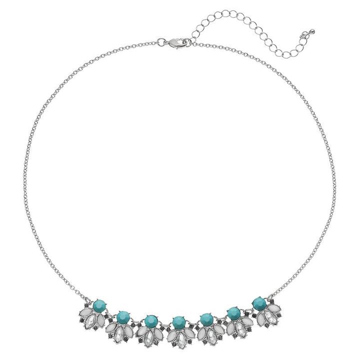 Mudd&reg; Aqua Stone Cluster Necklace, Women's, Turq/aqua