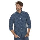 Men's Sonoma Goods For Life&trade; Modern-fit Plaid Poplin Button-down Shirt, Size: Medium, Blue