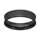 Men's Black Ion-plated Titanium Band, Size: 7