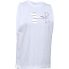Women's Under Armour Big Logo Metallic Muscle Graphic Tank, Size: Medium, White