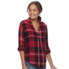 Women's Sonoma Goods For Life&trade; Print Popover Shirt, Size: Large, Med Red