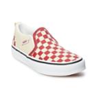 Vans Asher Boys' Checker Slip On Skate Shoes, Size: 13, Med Red