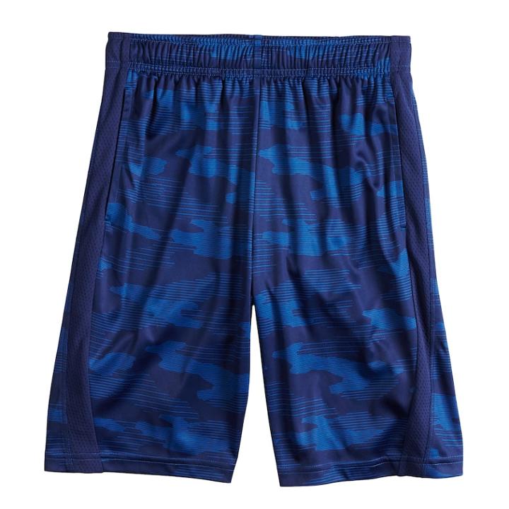 Boys 8-20 Tek Gear&reg; Printed Drytek Shorts, Size: L(14/16), Dark Blue