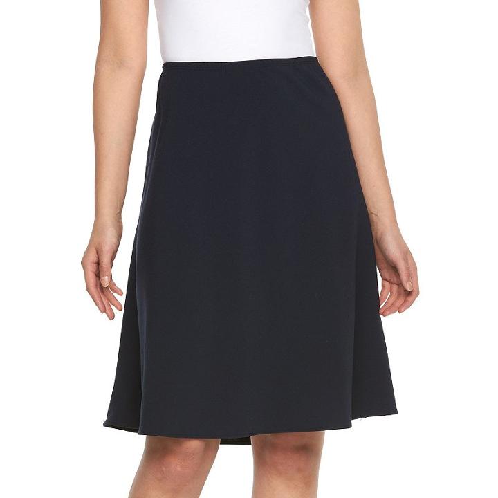 Petite Briggs Comfort Waist A-line Skirt, Women's, Size: Xl Petite, Blue (navy)