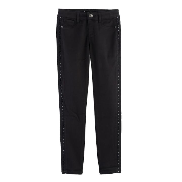 Girls 7-16 & Plus Size Mudd&reg; Studded Side Jeggings, Size: 18 1/2, Black