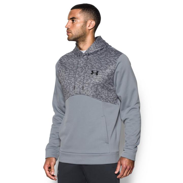 Men's Under Armour Armour Fleece Digi Textured Hoodie, Size: Xxl, Med Grey
