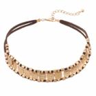 Apt. 9&reg; Textured Oval Faux Suede Choker Necklace, Women's, Gold