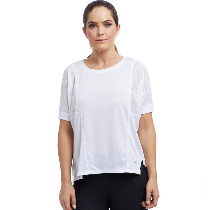 Women's Marika Infusion Mesh Short Sleeve Tee, Size: Medium, White