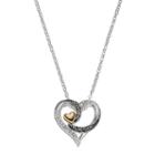 Silver Luxuries Two Tone Crystal & Marcasite Heart Pendant, Women's, Grey