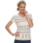 Women's Croft & Barrow&reg; Essential Classic V-neck Tee, Size: Large, Lt Beige