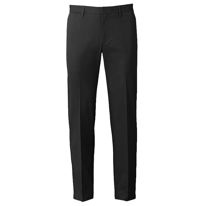 Men's Apt. 9&reg; Slim-fit Performance Stretch Chino Flat-front Pants, Size: 34x32, Black