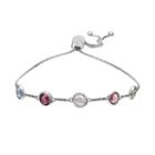 Brilliance Silver Plated Station Bracelet With Swarovski Crystals, Women's, Multicolor