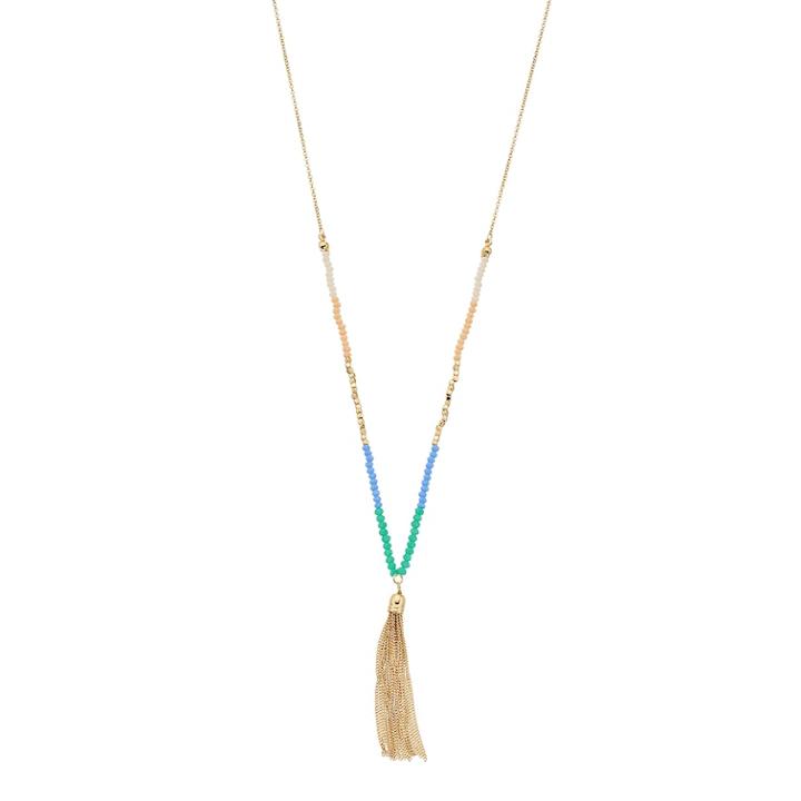 Lc Lauren Conrad Beaded Tassel Necklace, Women's, Multicolor