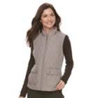 Women's Croft & Barrow&reg; Zip-up Quilted Vest, Size: Small, Med Beige