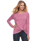 Women's Apt. 9&reg; Twist Front Tee, Size: Small, Red