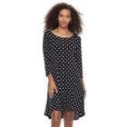 Women's Nina Leonard High-low Trapeze Dress, Size: Medium, Grey Other