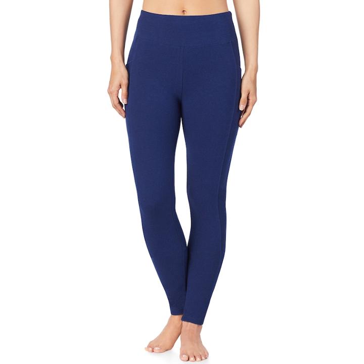 Women's Cuddl Duds Stretch Twill Leggings, Size: Small, Blue