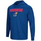 Men's Campus Heritage Kansas Jayhawks Hooded Tee, Size: Medium, Dark Blue