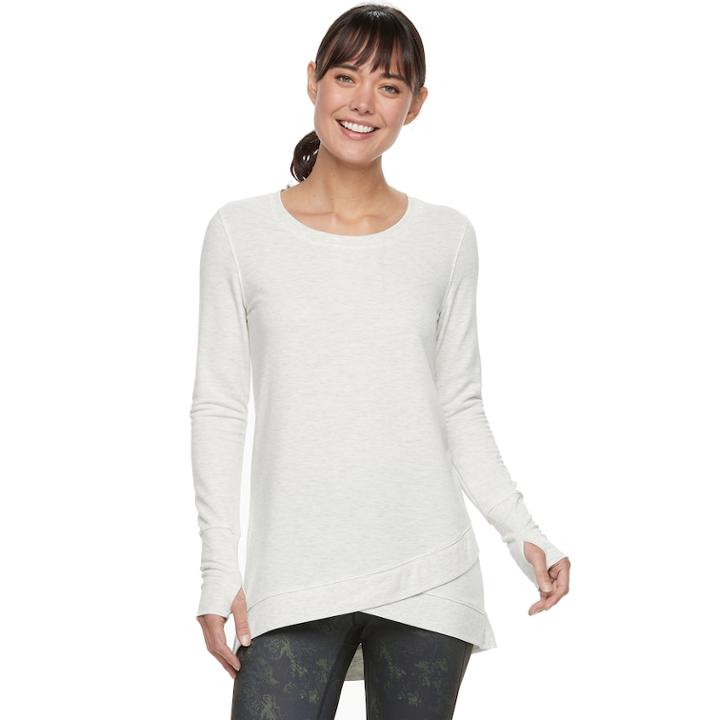 Women's Tek Gear&reg; Cross Over Hem Tunic, Size: Large, Light Grey