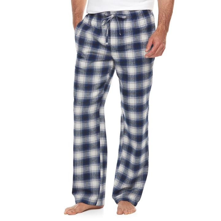 Men's Croft & Barrow&reg; Flannel Lounge Pants, Size: Medium, Dark Blue