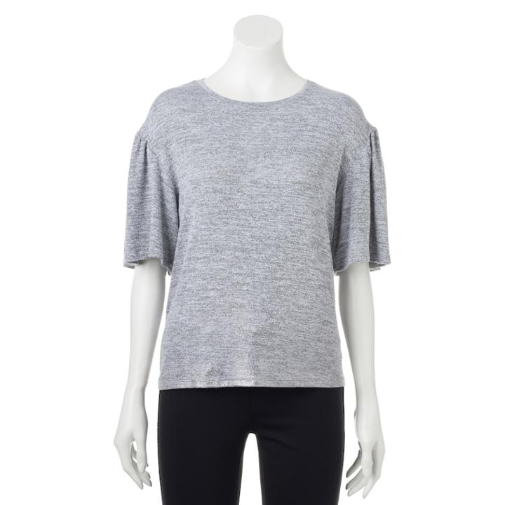 Women's Apt. 9&reg; Glitter Elbow Sleeve Tee, Size: Xs, White