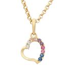 Junior Jewels Cubic Zirconia 14k Gold Cutout Heart Pendant Necklace, Girl's, Size: 13, Multicolor