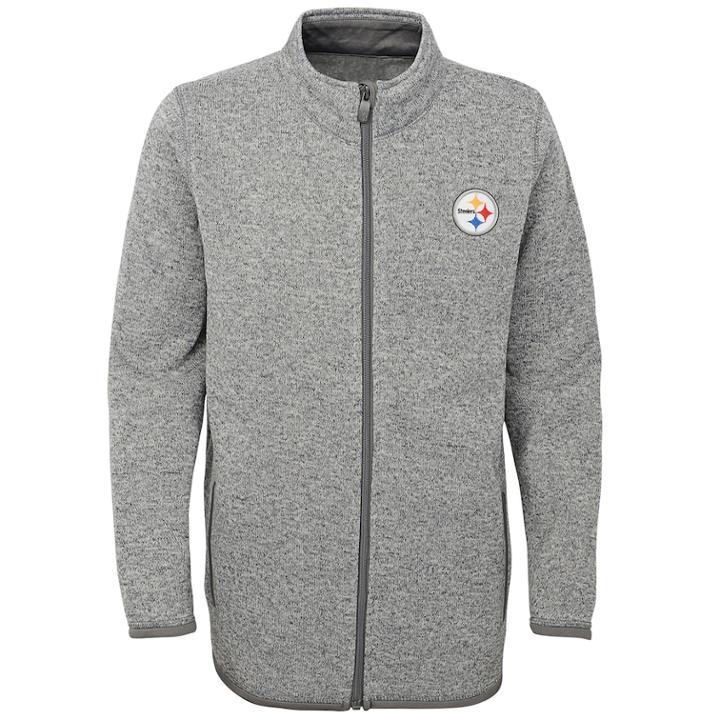 Boys 8-20 Pittsburgh Steelers Lima Fleece Jacket, Size: L 14-16, Grey