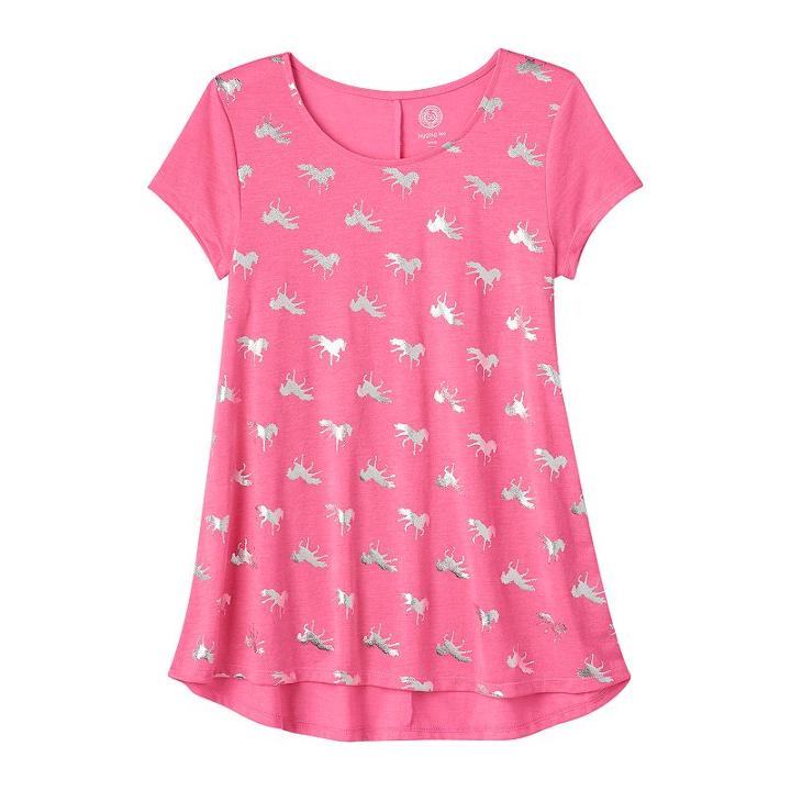 Girls 7-16 & Plus Size So&reg; Legging Swing Tee, Size: 12 1/2, Brt Pink