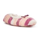 Women's Sonoma Goods For Life&trade; Striped Fuzzy Babba Ballerina Slippers, Size: M-l, Light Pink
