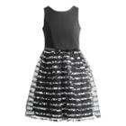 Girls 7-16 Emily West Textured Burnout Stripe Skirt Dress, Girl's, Size: 8, White