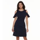 Women's Nina Leonard Cold-shoulder Crepe Dress, Size: Xl, Blue