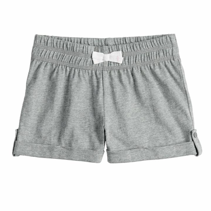Girls 4-10 Jumping Beans&reg; Roll-cuff Slubbed Shorts, Size: 6x, Med Grey