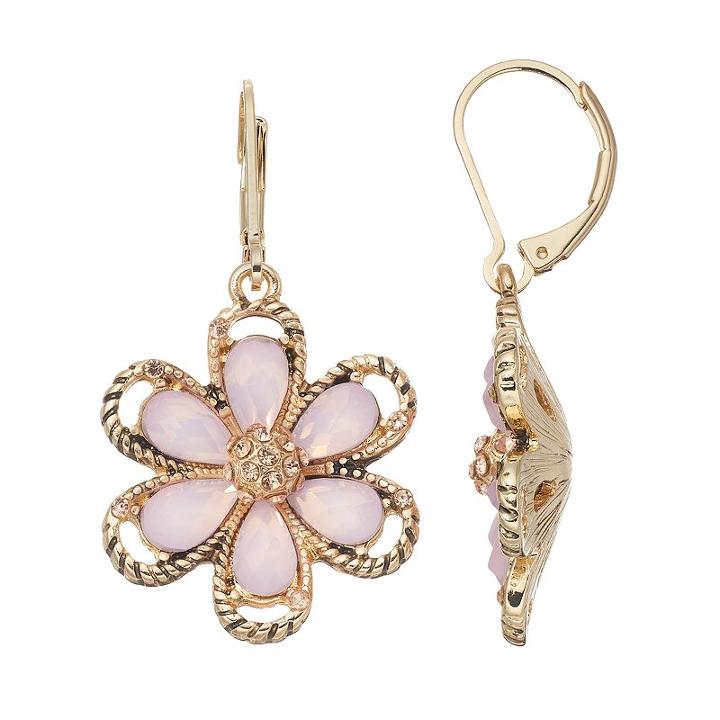 Dana Buchman Pink Flower Drop Earrings, Women's