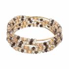 Napier Curved Bar Beaded Convertible Wrap Bracelet, Women's, Brown